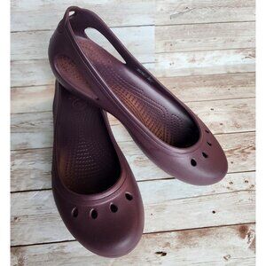 Crocs Kadee Women’s Flats Ballet Casual Dress Shoes Size 8 Maroon, Purple, Plum